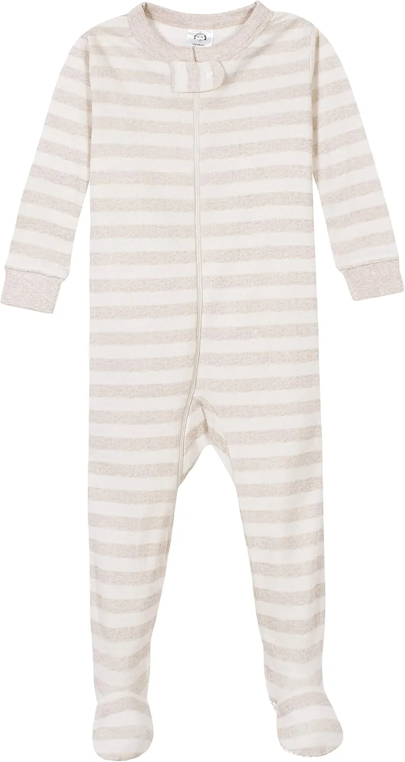 4-Pack Boys Safari Animals & Crab Snug Fit Footed Cotton Pajamas
