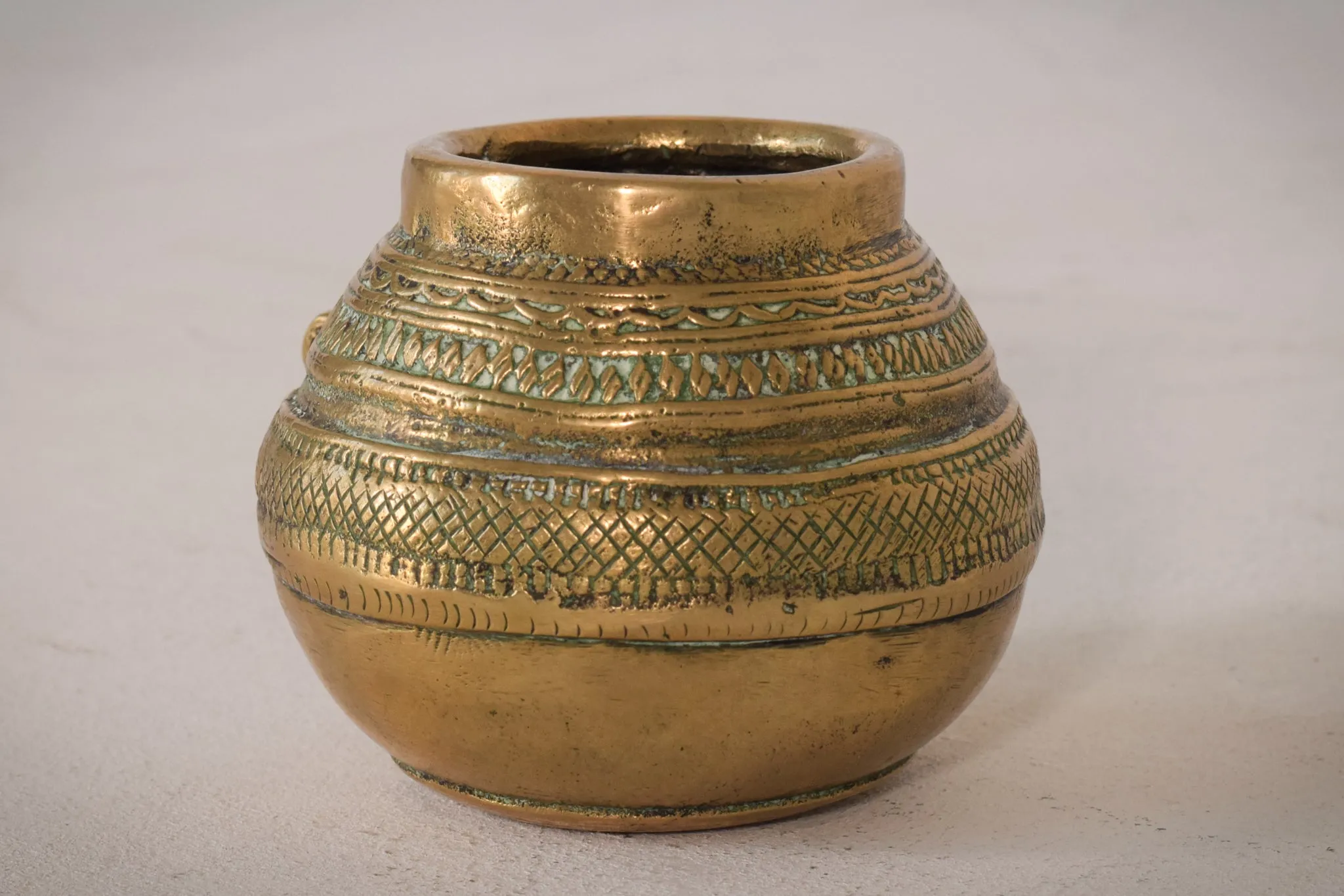 African Tribal Brass Measuring Pot