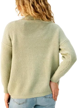Back From Bali Womens High Turtleneck Sweater Oversized Slouchy Drop Shoulder Long Sleeves
