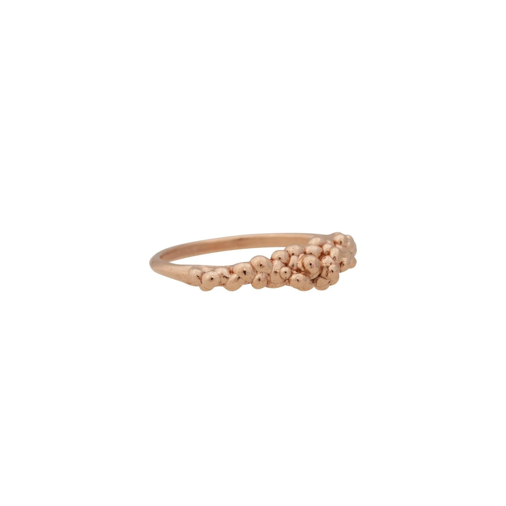 Caviar ~ Half Texture Ring in Gold