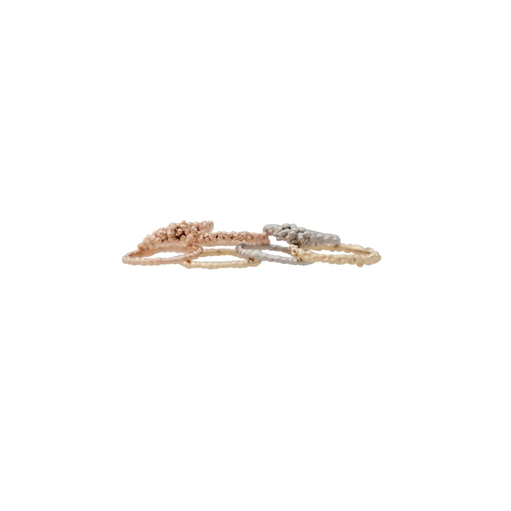 Caviar ~ Half Texture Ring in Gold