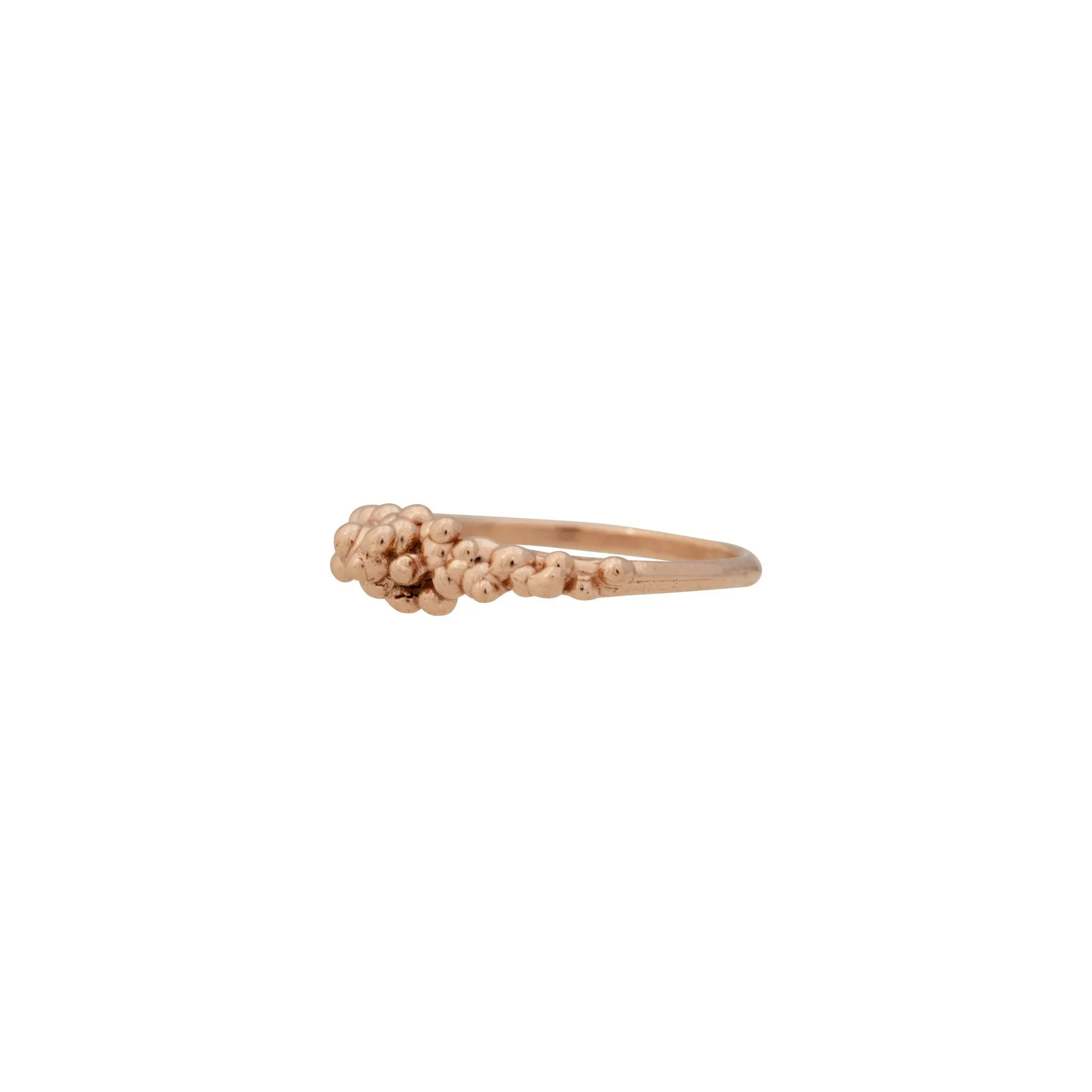 Caviar ~ Half Texture Ring in Gold