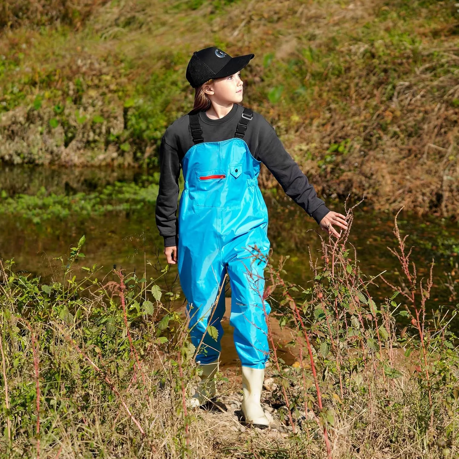 Chest Waders for Kids Youth Fishing Waders Waterproof Hunting Waders with Boots Nylon Waders for Toddler Children