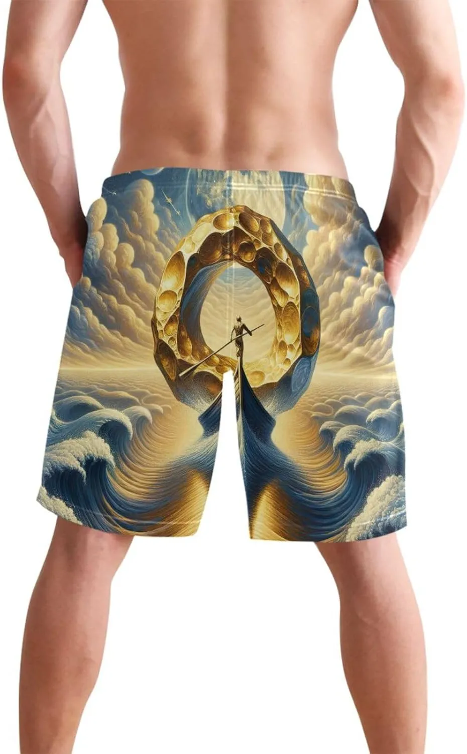 CHIFIGNO Bold Vertical Stripes Black Trunks Men's Shorts, Small Quick Dry, Mens Board Shorts