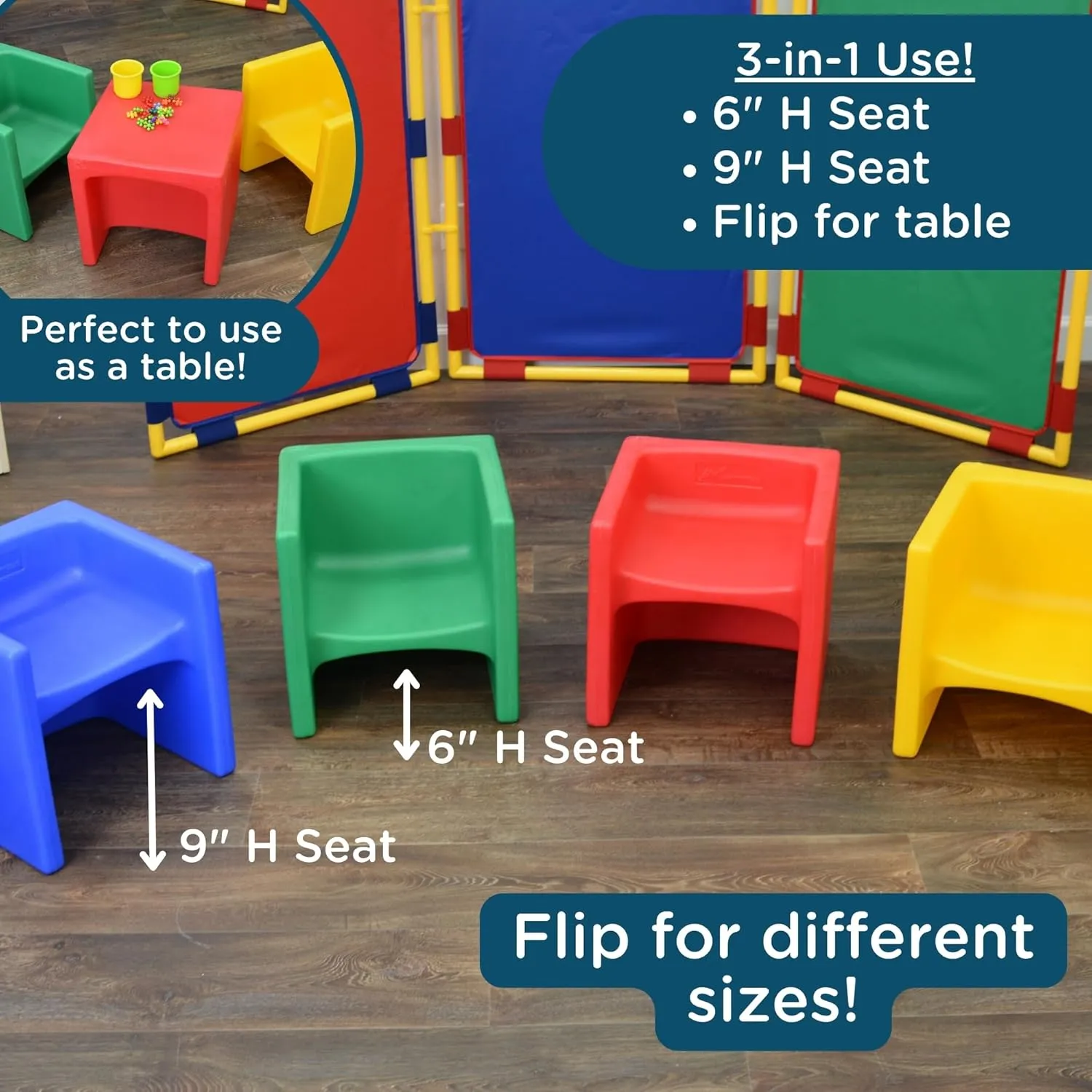 Children's Factory Cube Chair, Yellow, CF910-010, Flexible Seating Classroom Furniture for Kids Playroom, Daycare or Preschool, Toddler Reading Chair