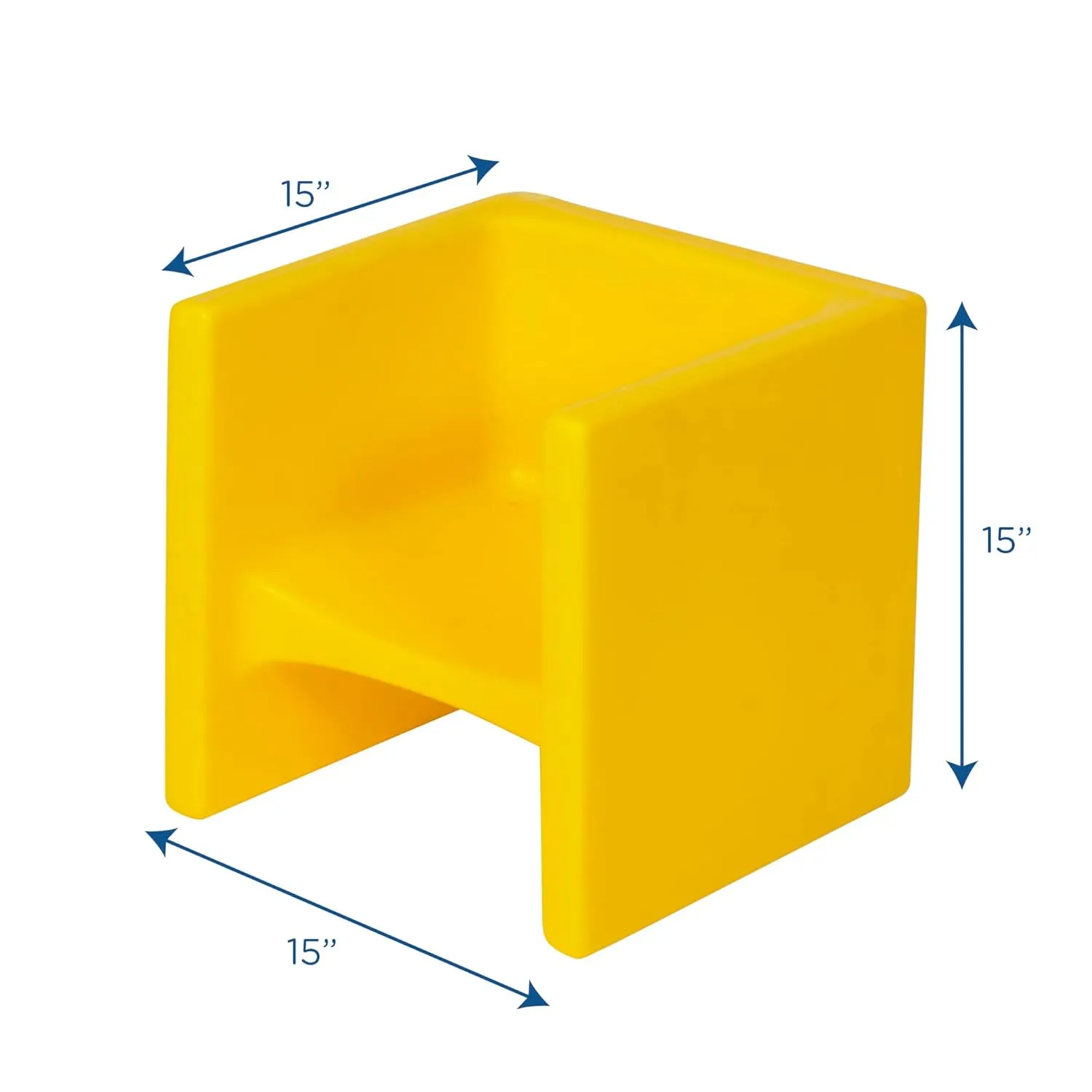 Children's Factory Cube Chair, Yellow, CF910-010, Flexible Seating Classroom Furniture for Kids Playroom, Daycare or Preschool, Toddler Reading Chair