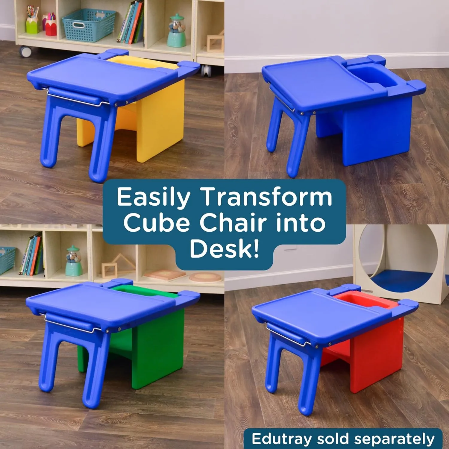 Children's Factory Cube Chair, Yellow, CF910-010, Flexible Seating Classroom Furniture for Kids Playroom, Daycare or Preschool, Toddler Reading Chair