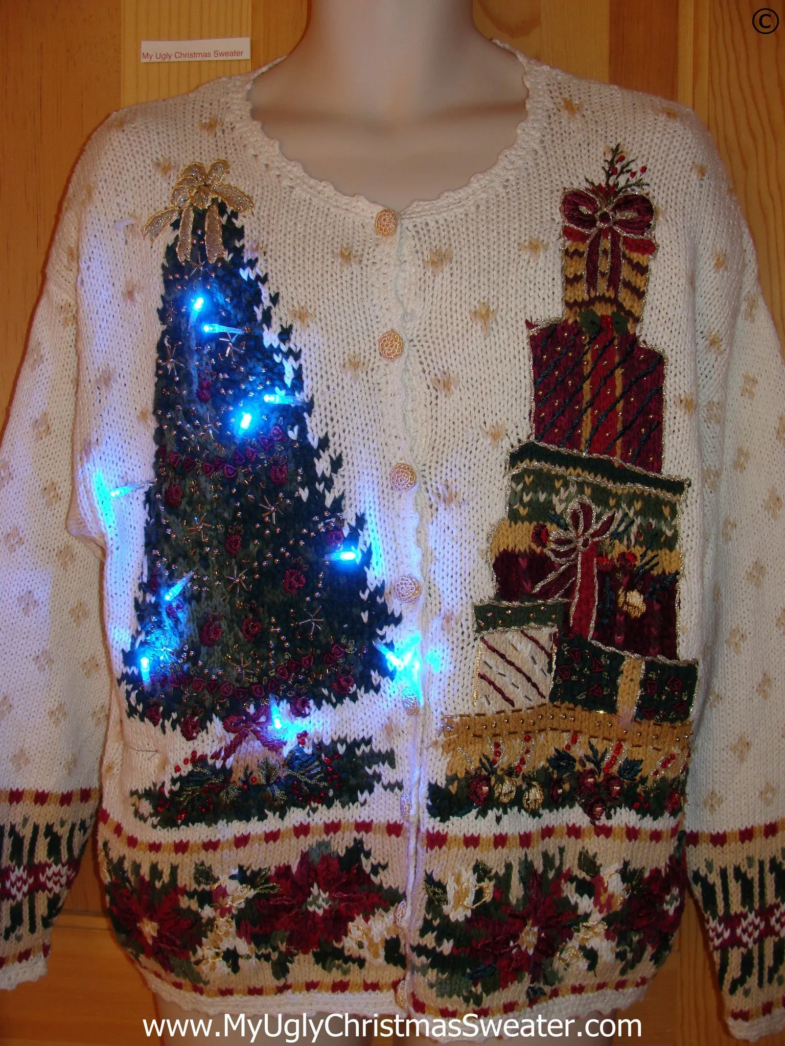 Christmas Sweater with Lights Tree and Gifts (g299)