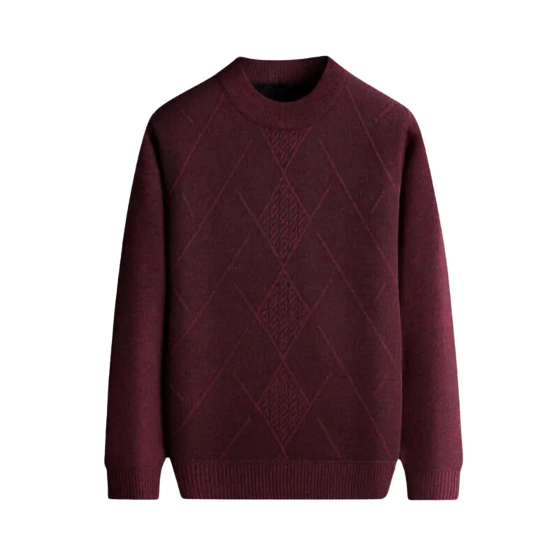 Classic Diamond Geometric Knit Sweater for Men