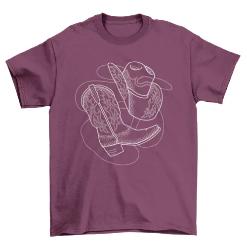 Cowboy Costume Set: Boot, Hat, T-Shirt