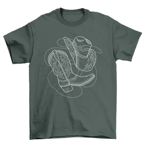 Cowboy Costume Set: Boot, Hat, T-Shirt