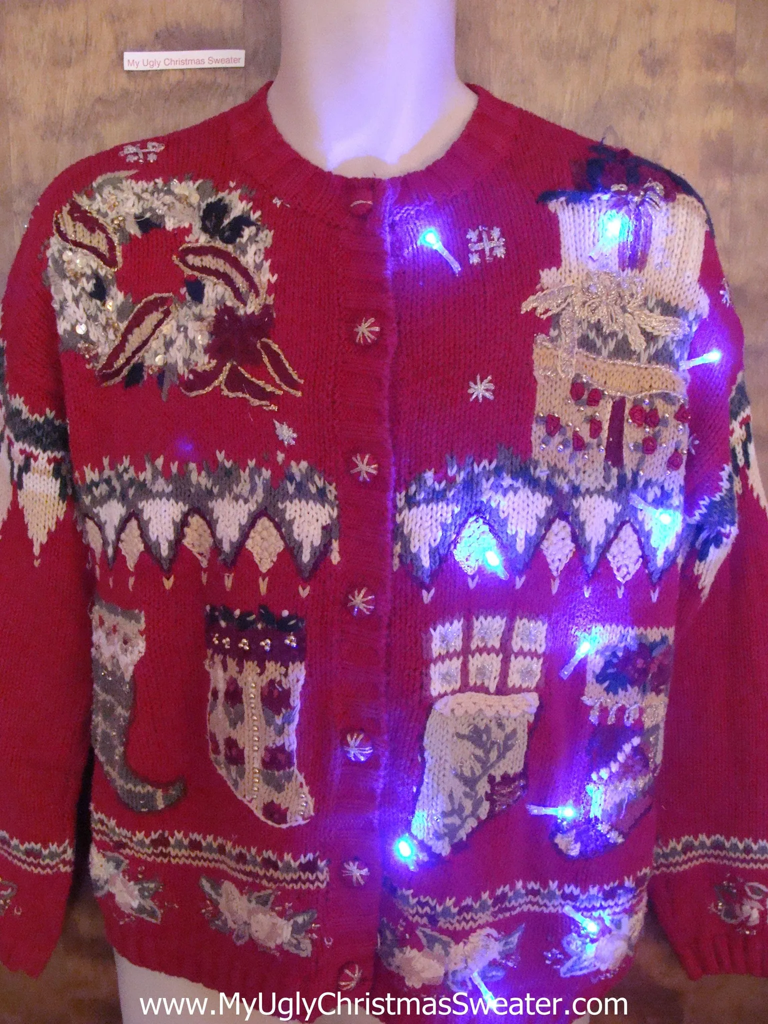 Gemetric Mess Light Up Cheesy Christmas Sweater