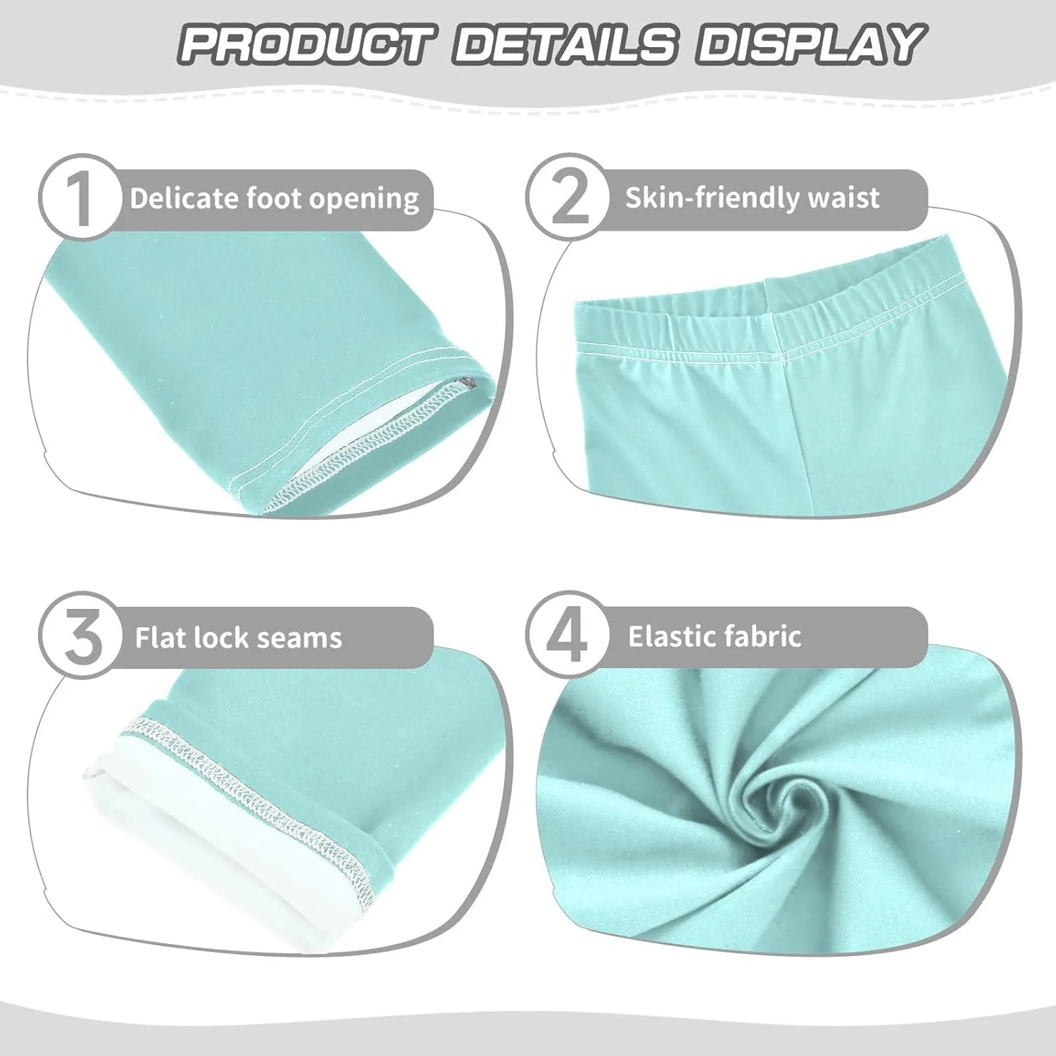 Girls' Leggings Bright Blue Toddler Kids Stretch Yoga Pants Tights Dance Athletic Long Pants 9-10T