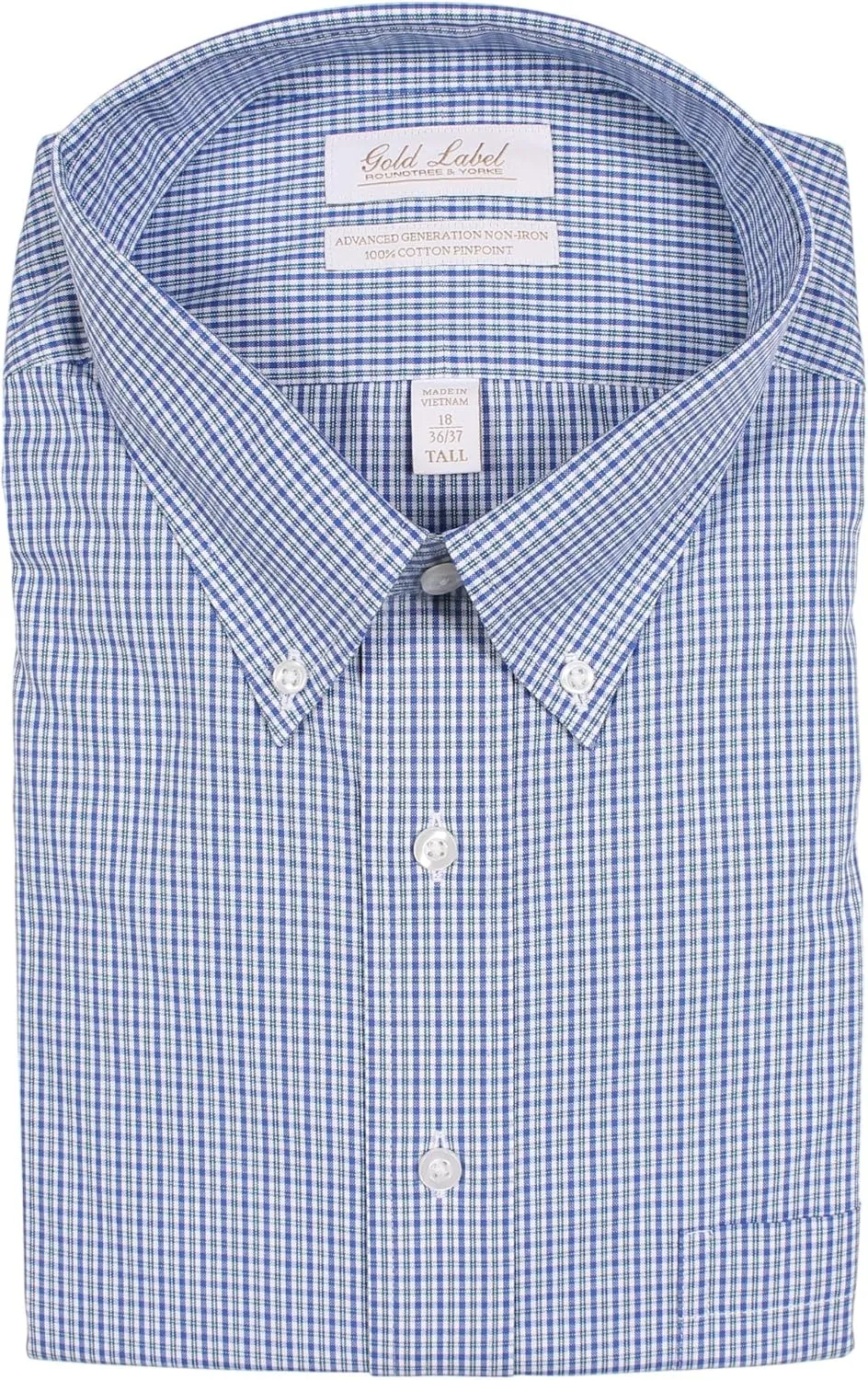 Gold Label Men's Big and Tall Non-Iron Dress Shirt Button Down Collar Long Sleeve