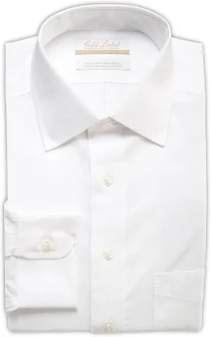 Gold Label Men's Big and Tall Non-Iron Wrinkle-Resistant Long Sleeve Pocket Dress Shirt with Spread Collar