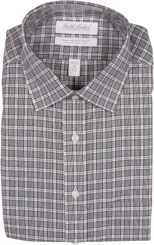 Gold Label Men's Big and Tall Non-Iron Wrinkle-Resistant Long Sleeve Pocket Dress Shirt with Spread Collar