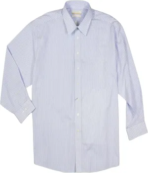 Gold Label Men's Big and Tall Point Collar Dress Shirt Long Sleeve with Pocket, Non-Iron Wrinkle-Resistant