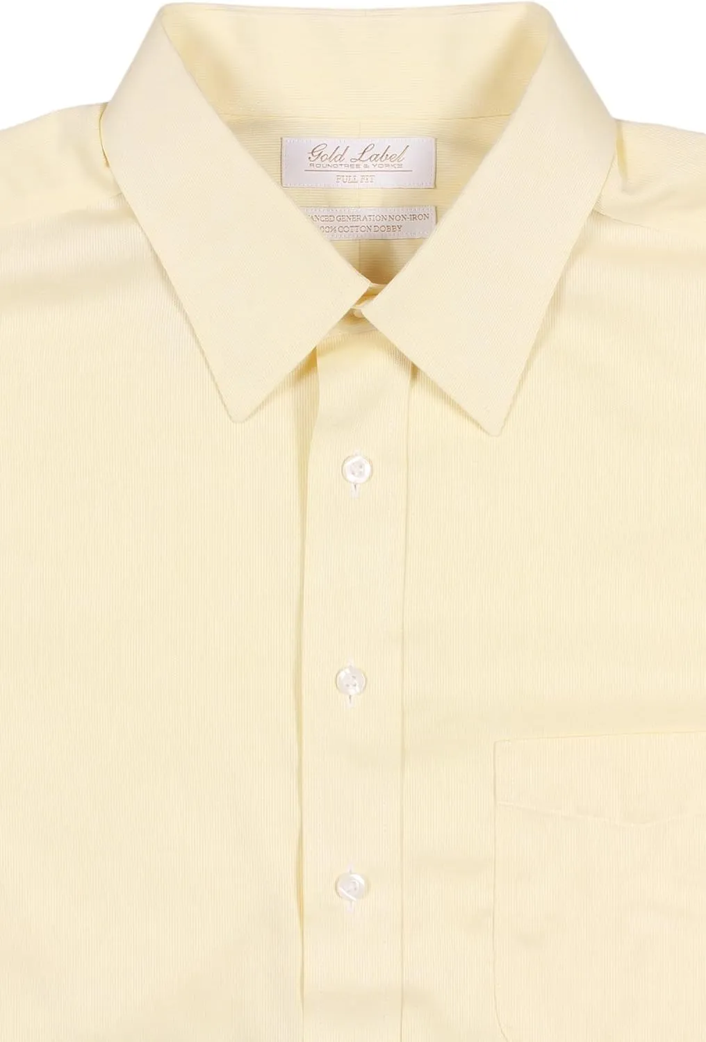Gold Label Men's Point Collar Dress Shirt with Pocket Non-Iron Wrinkle-Resistant, Regular Sizes