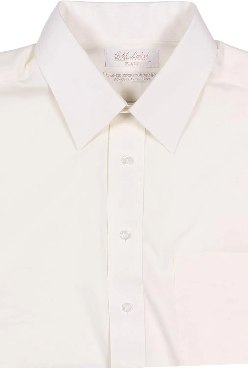 Gold Label Men's Point Collar Dress Shirt with Pocket Non-Iron Wrinkle-Resistant, Regular Sizes