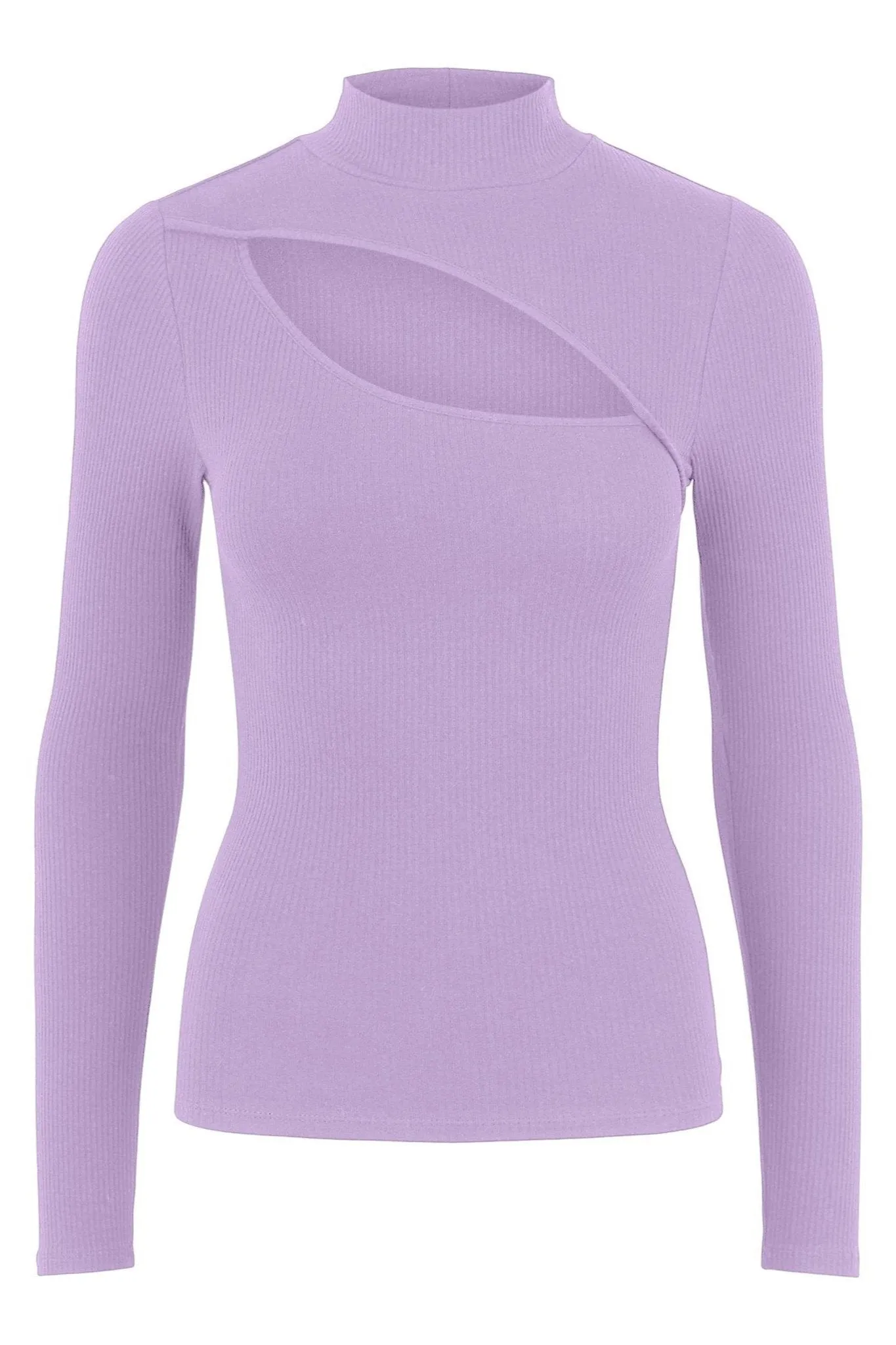 Hazel Cut Out High Neck Blouse - Lavender