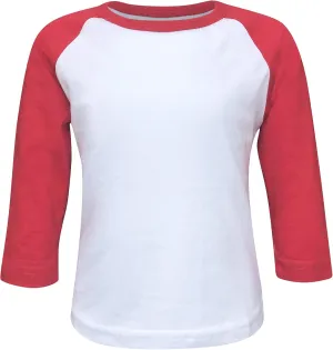 ILTEX Kids & Youth Baseball Raglan T-Shirt 3/4 Sleeve Infant Toddler Youth Athletic Jersey Sports Casual (20  Colors)