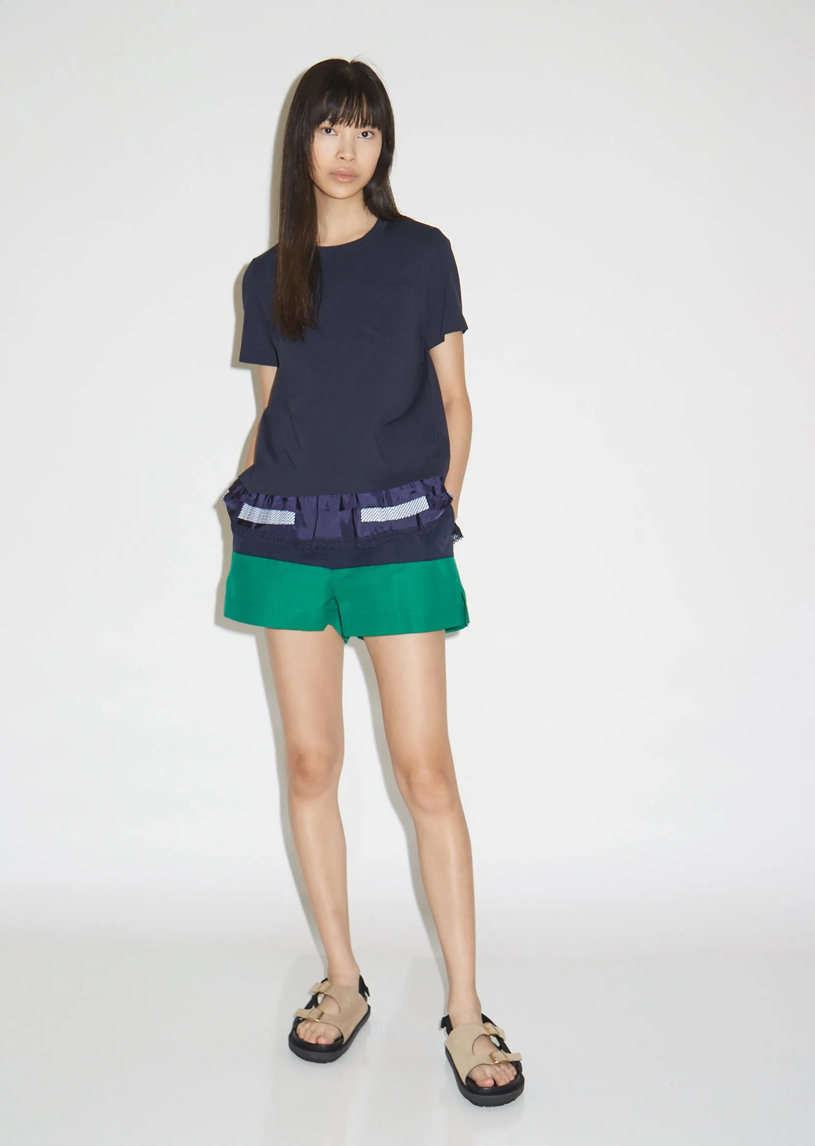 Layered Hem Cotton T-Shirt