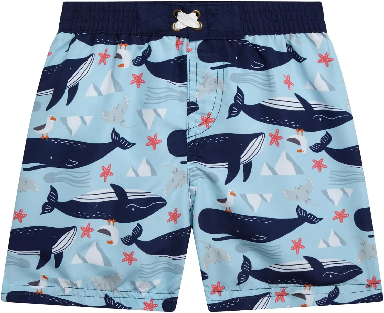 Little Boys Rash Guard Swim Set - 4-Piece Swim Shirt and Bathing Suit Trunks Set (2T-7)