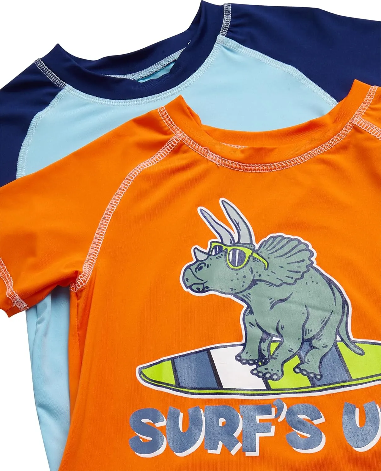 Little Boys Rash Guard Swim Set - 4-Piece Swim Shirt and Bathing Suit Trunks Set (2T-7)