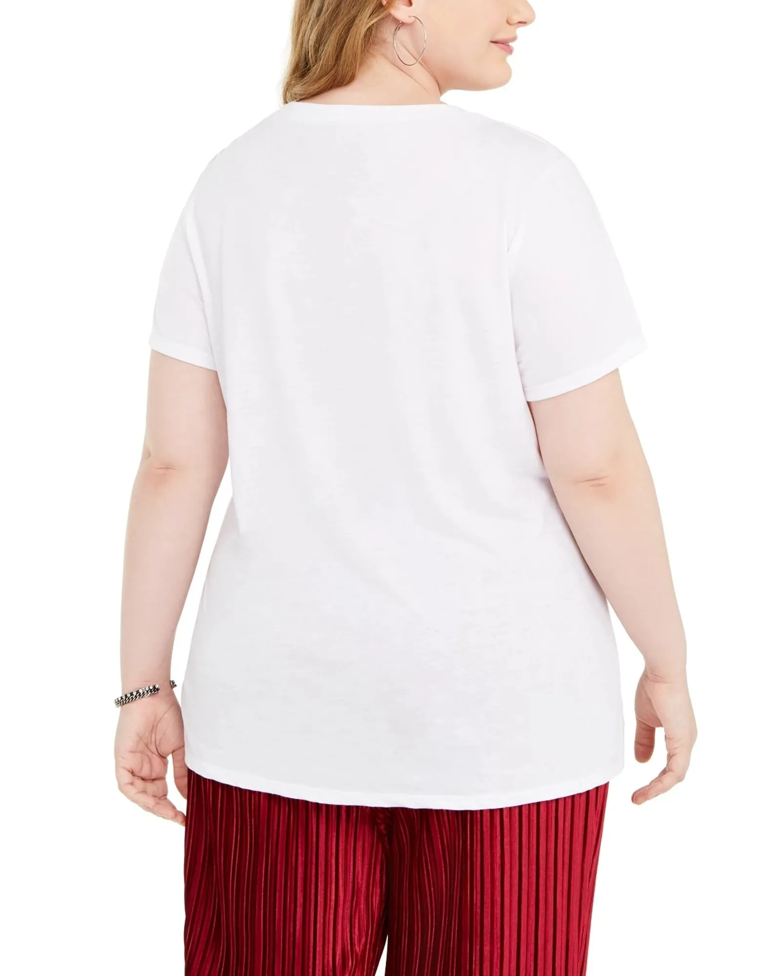 Modern Lux Women's Trendy Plus French Bulldog Graphic T-Shirt White Size 1X | White
