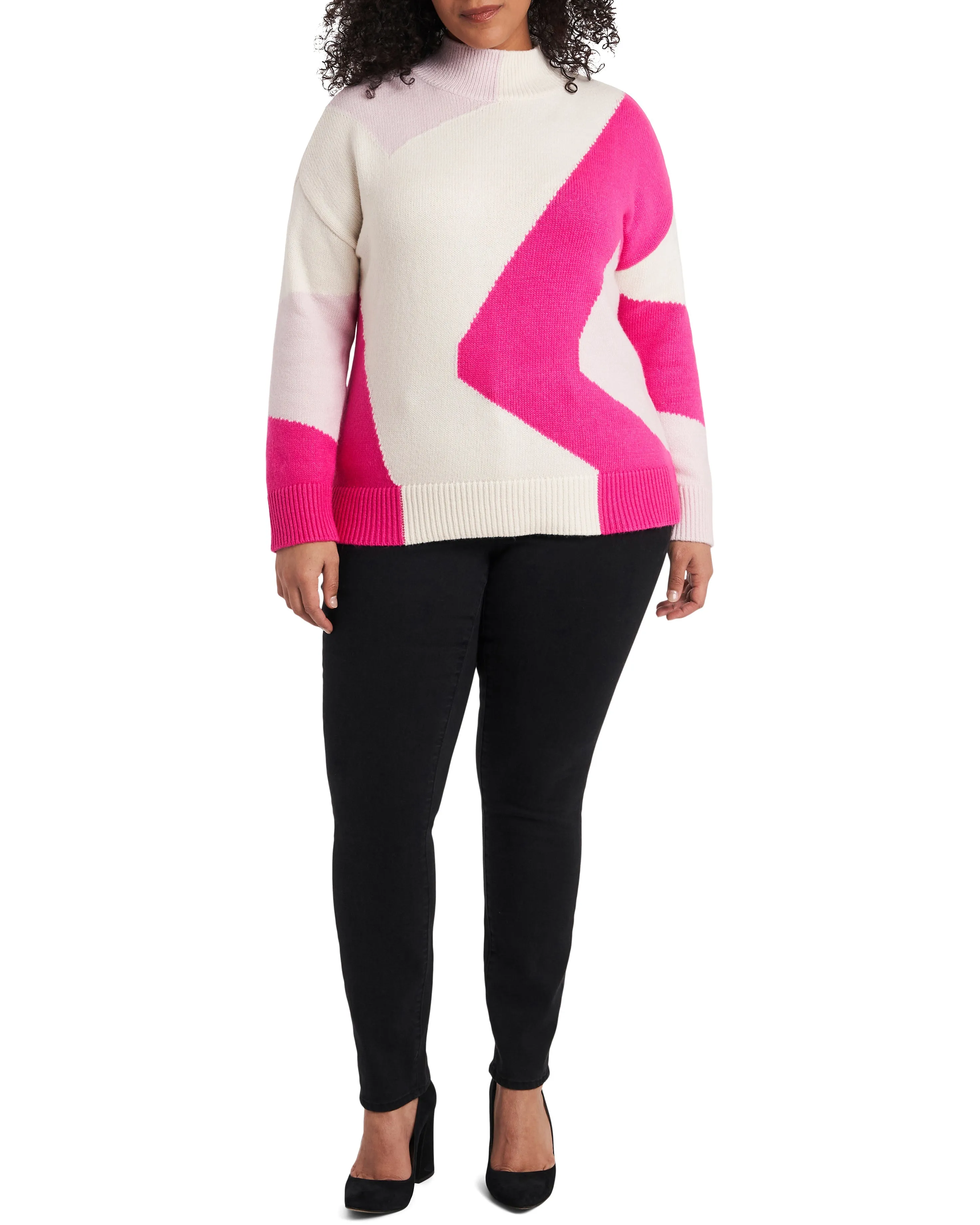 Plus-Size Intarsia Graphic Sweater