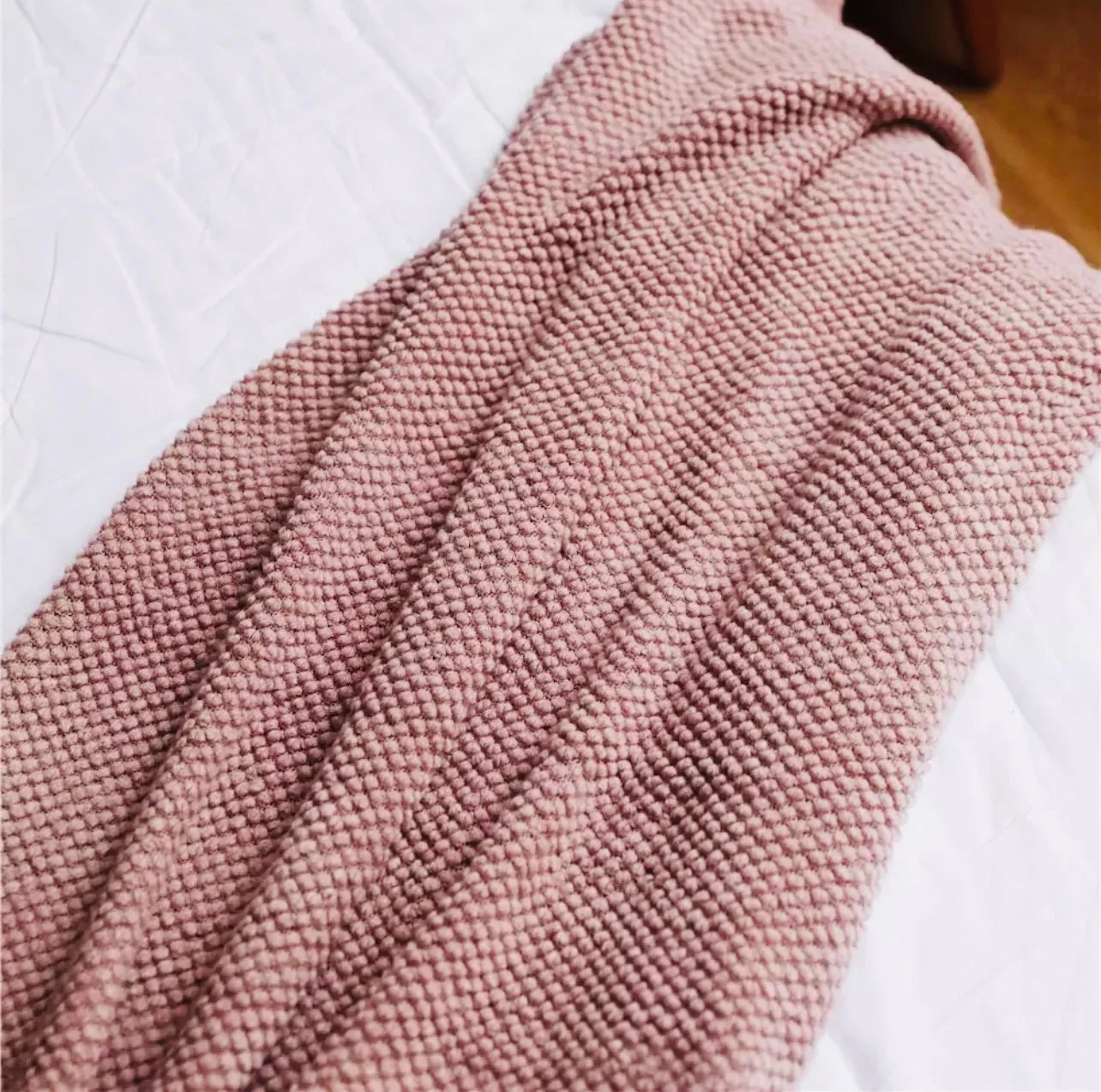Soft Blanket, Dusty Rose Throw Blanket With Tassels, Size 50x90", Selmont Pink Throw Blanket for Couch/Home, Pink Blanket Gift For Women