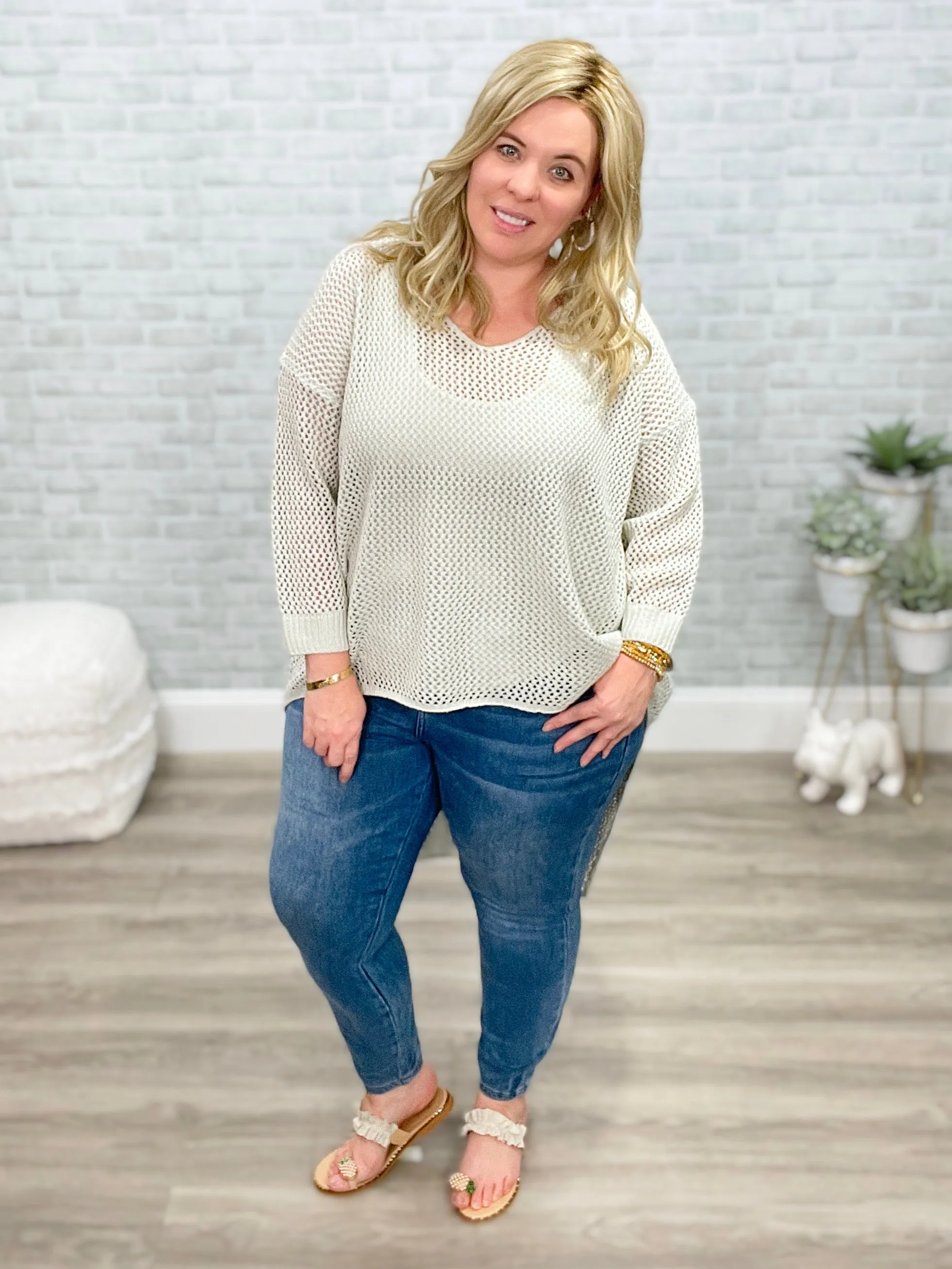 Soft Hi Lo Open Knit Sweater from Blakeley
