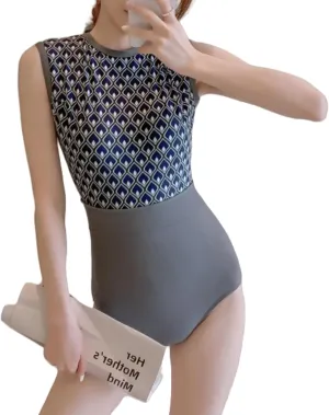 Vintage One Piece Swimsuit, Slimming Tummy Control, Backless Design for Beach Vacation, Spa Sand
