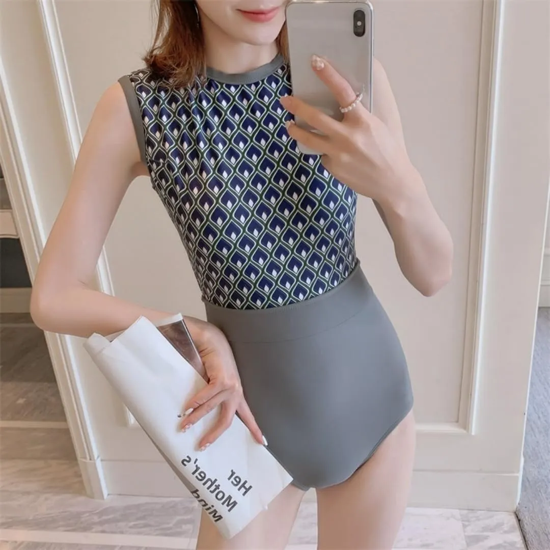 Vintage One Piece Swimsuit, Slimming Tummy Control, Backless Design for Beach Vacation, Spa Sand