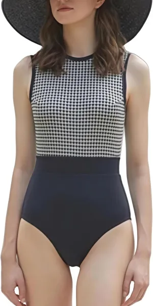 Vintage One Piece Swimsuit, Slimming Tummy Control, Backless Design for Beach Vacation, Spa Sand