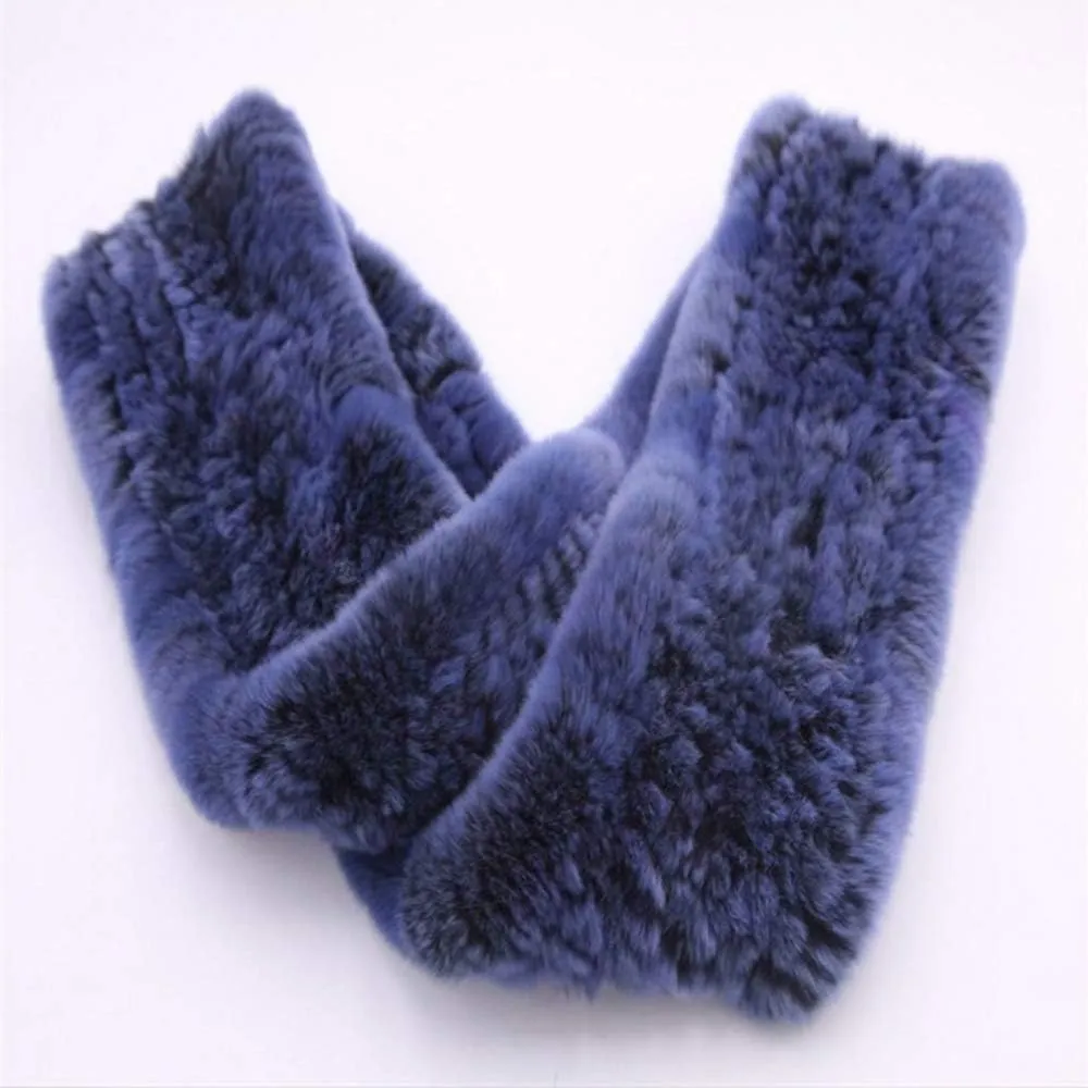 Women's Real Rex Rabbit Hair Scarf Wrap Loop Neckerchief Winter Warm
